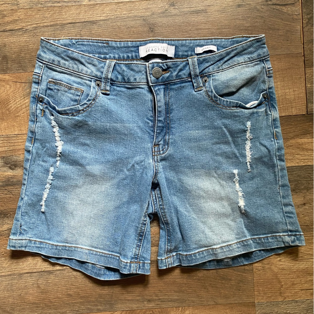 Kenneth Cole Torn Denim Shorts